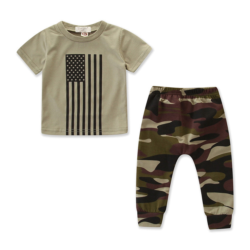 Little Kids' Camouflage Suit Summer Clothing