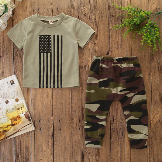 Little Kids' Camouflage Suit Summer Clothing